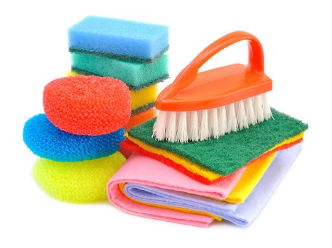 Close-up of carpet stain treatment during cleaning